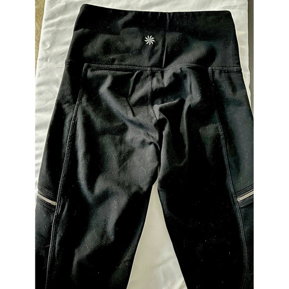 Athleta Leggings Womens Petite XSP Black Athletic Pants High Waisted Capri 22X25 - Picture 3 of 7